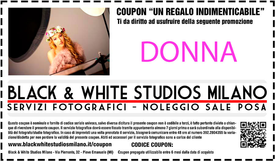 Coupon regalo originale servizio fotografico donna